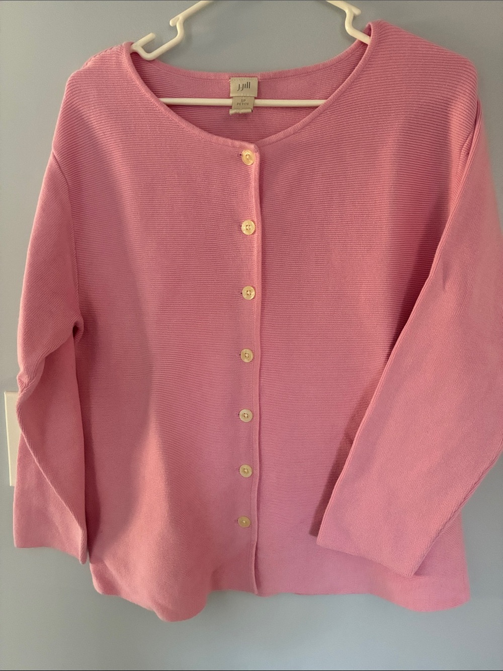 J. Jill Pink Button-Front Sweater Cardigan